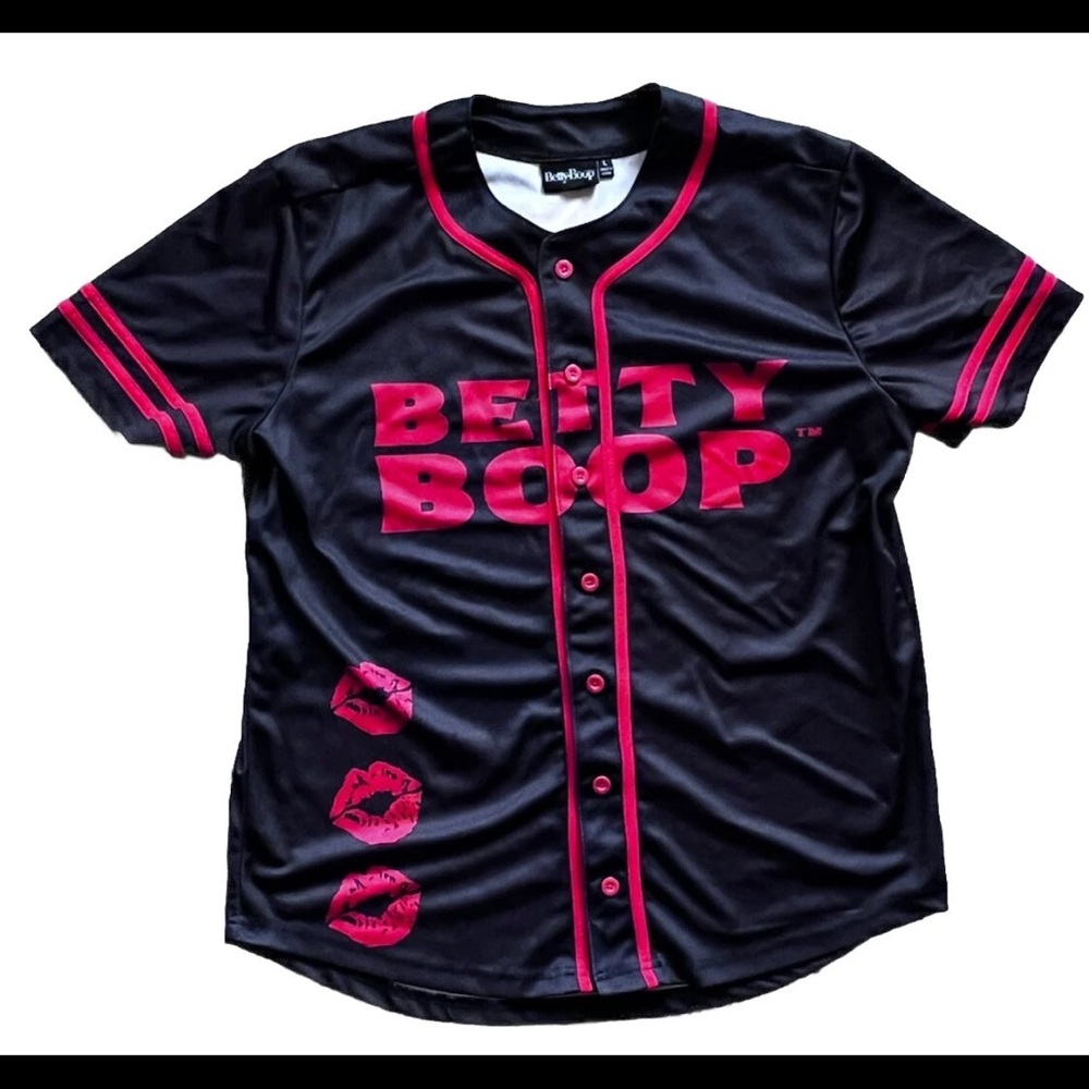 Betty Boop Black and Red Button-Up Jersey size Large